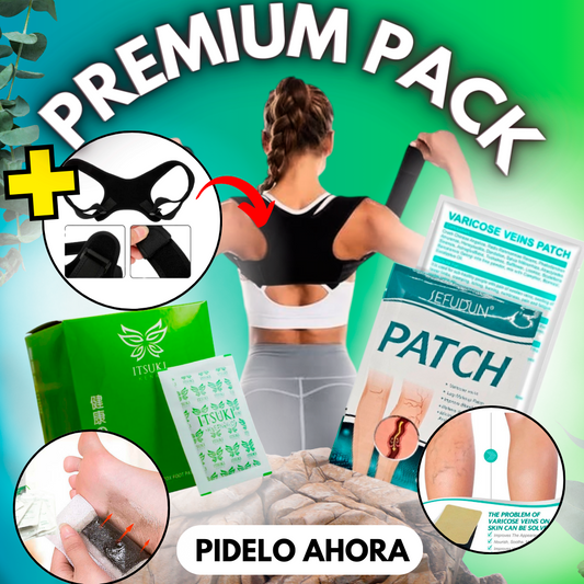 PACK PREMIUM ® - PARCHE DETOX, VARICES Y CORRECTOR DE POSTURA